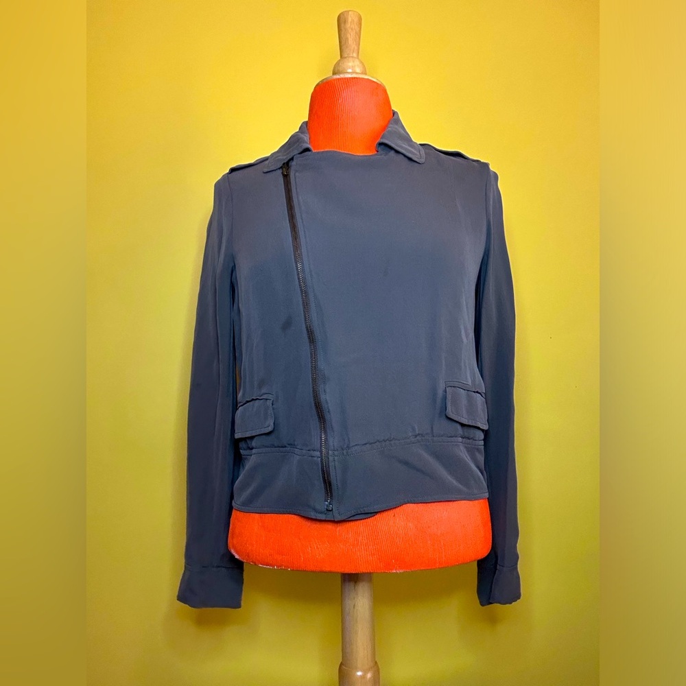 🐌 J.CREW COLLECTION 100% silk zip-front jacket 🐌